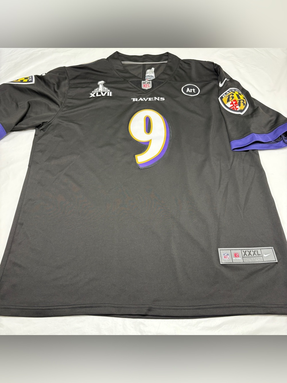 Nike Justin Tucker #9 Black Baltimore Ravens Black Jersey Men’s XXXL Super Bowl